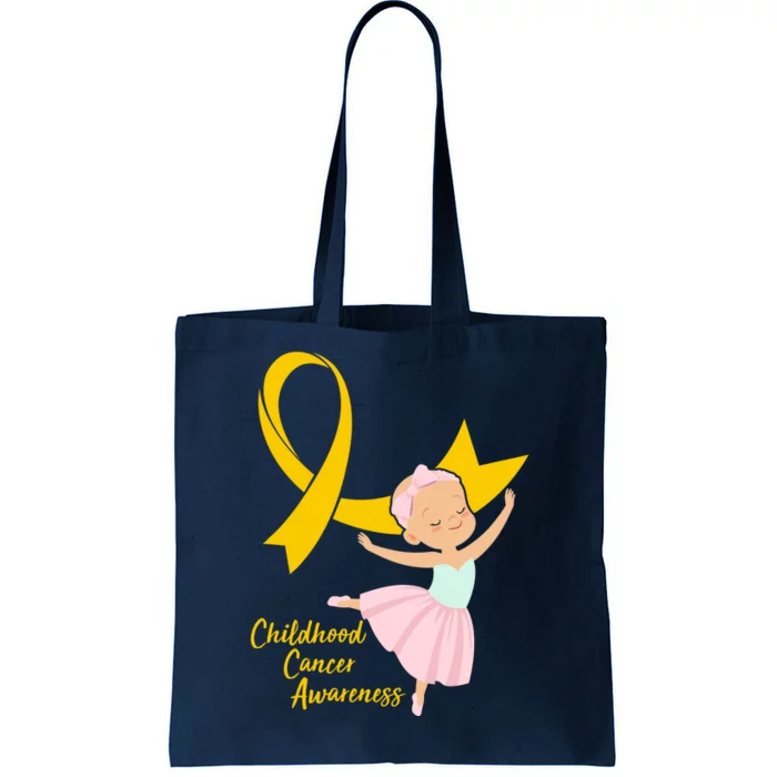 Childhood Cancer Awareness Yellow RIbbon Ballerina Tote Bag