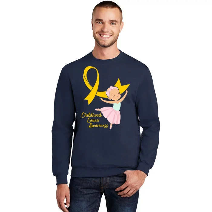 Childhood Cancer Awareness Yellow RIbbon Ballerina Tall Sweatshirt