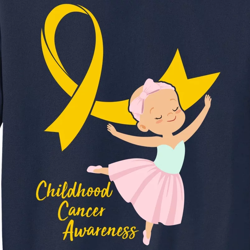 Childhood Cancer Awareness Yellow RIbbon Ballerina Tall Sweatshirt