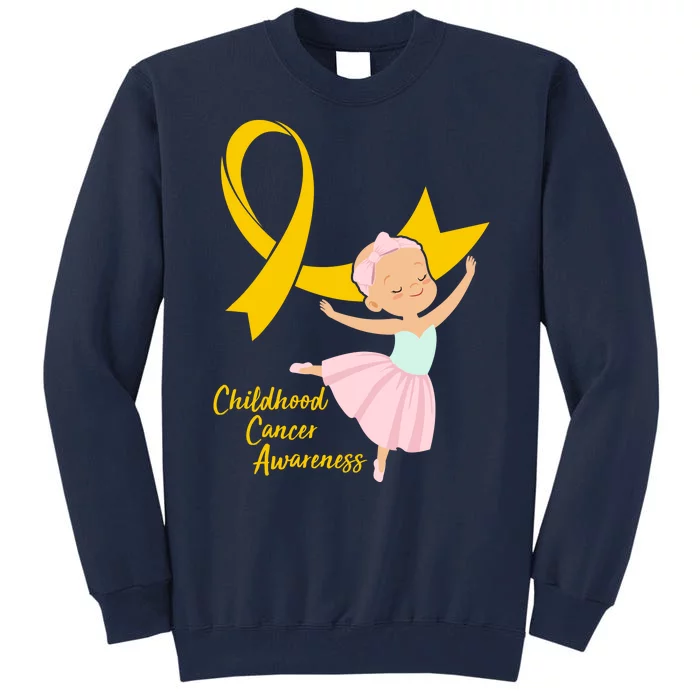 Childhood Cancer Awareness Yellow RIbbon Ballerina Tall Sweatshirt