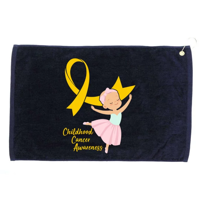 Childhood Cancer Awareness Yellow RIbbon Ballerina Grommeted Golf Towel