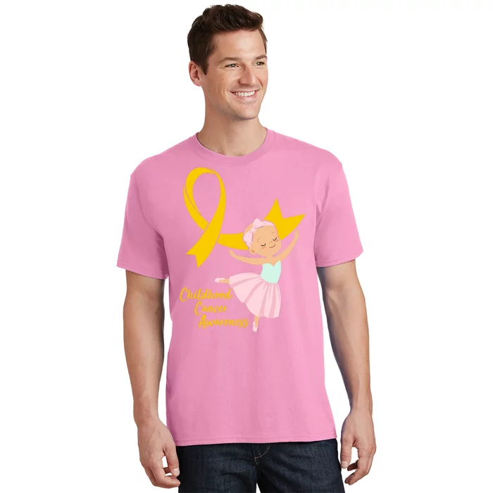 Childhood Cancer Awareness Yellow RIbbon Ballerina T-Shirt