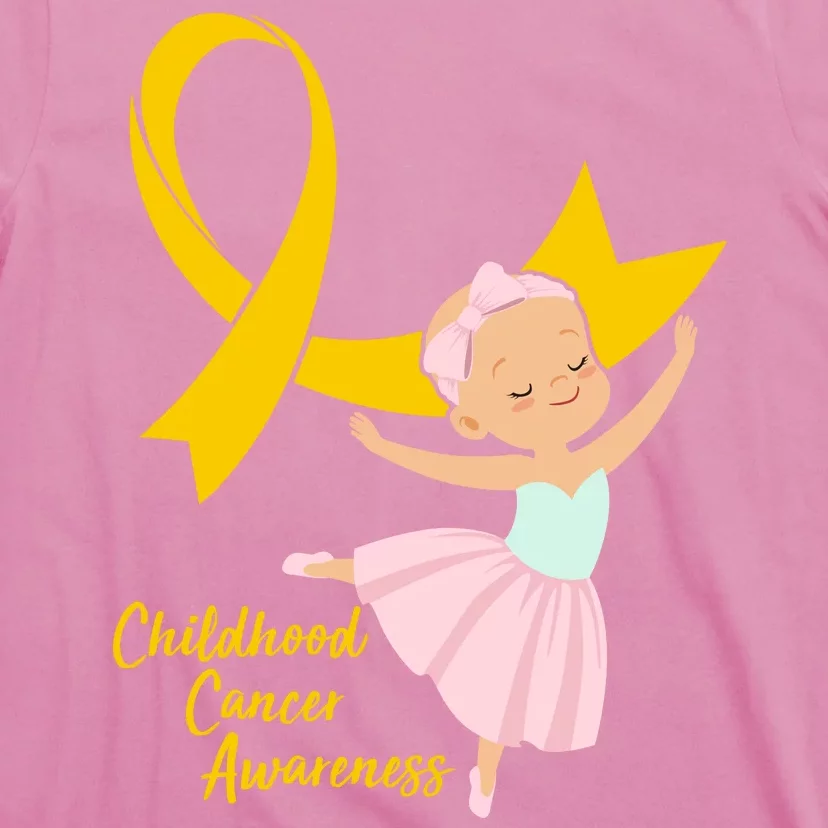 Childhood Cancer Awareness Yellow RIbbon Ballerina T-Shirt