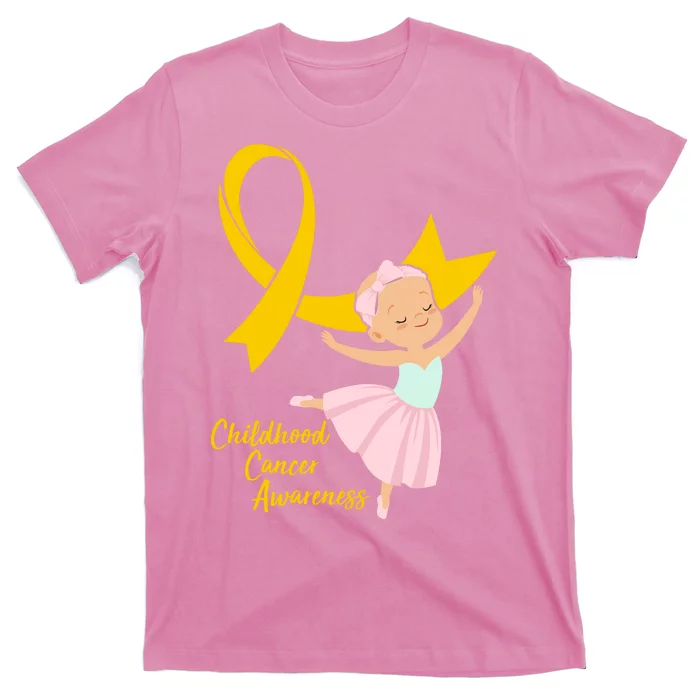 Childhood Cancer Awareness Yellow RIbbon Ballerina T-Shirt