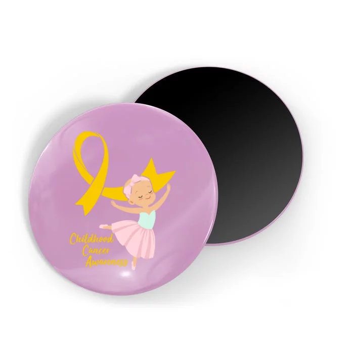 Childhood Cancer Awareness Yellow RIbbon Ballerina Magnet