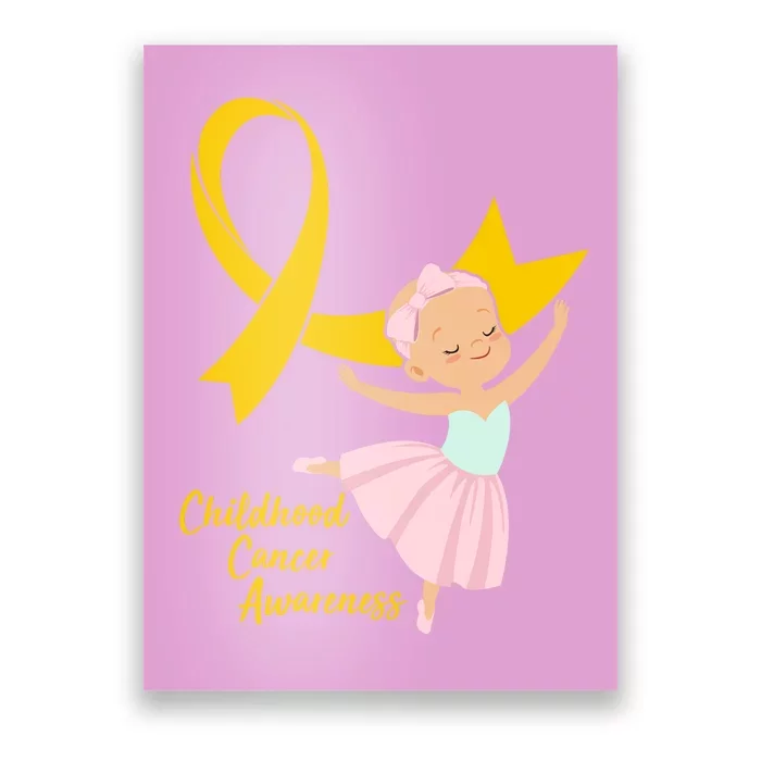 Childhood Cancer Awareness Yellow RIbbon Ballerina Poster