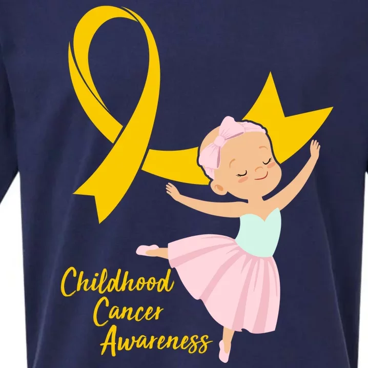 Childhood Cancer Awareness Yellow RIbbon Ballerina Sueded Cloud Jersey T-Shirt