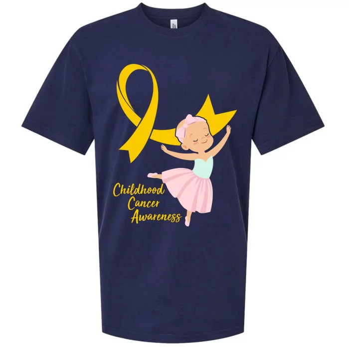 Childhood Cancer Awareness Yellow RIbbon Ballerina Sueded Cloud Jersey T-Shirt