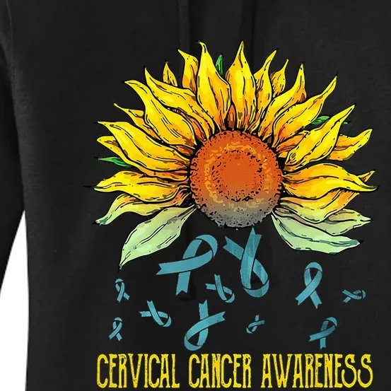 Cervical Cancer Awareness Sunflower Women's Pullover Hoodie