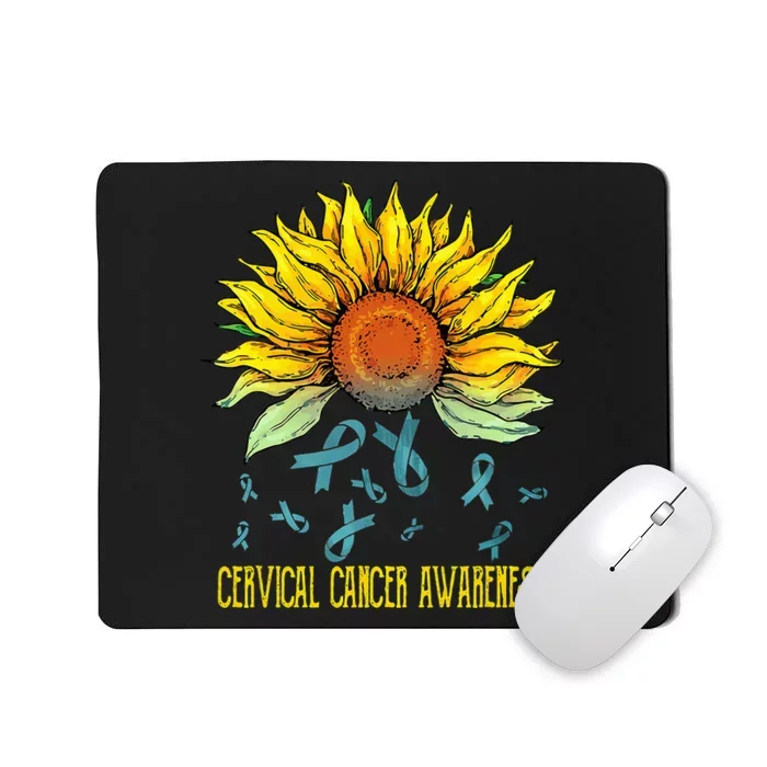 Cervical Cancer Awareness Sunflower Mousepad