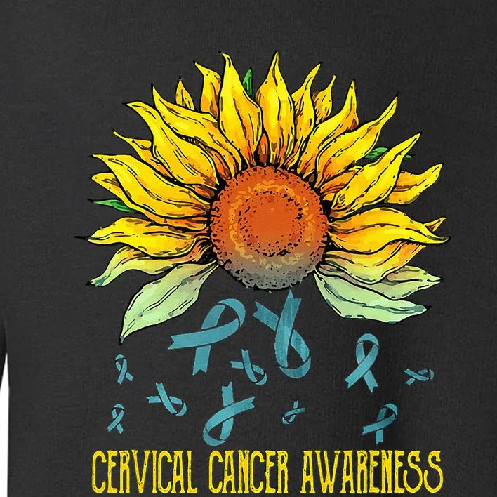 Cervical Cancer Awareness Sunflower Toddler Sweatshirt