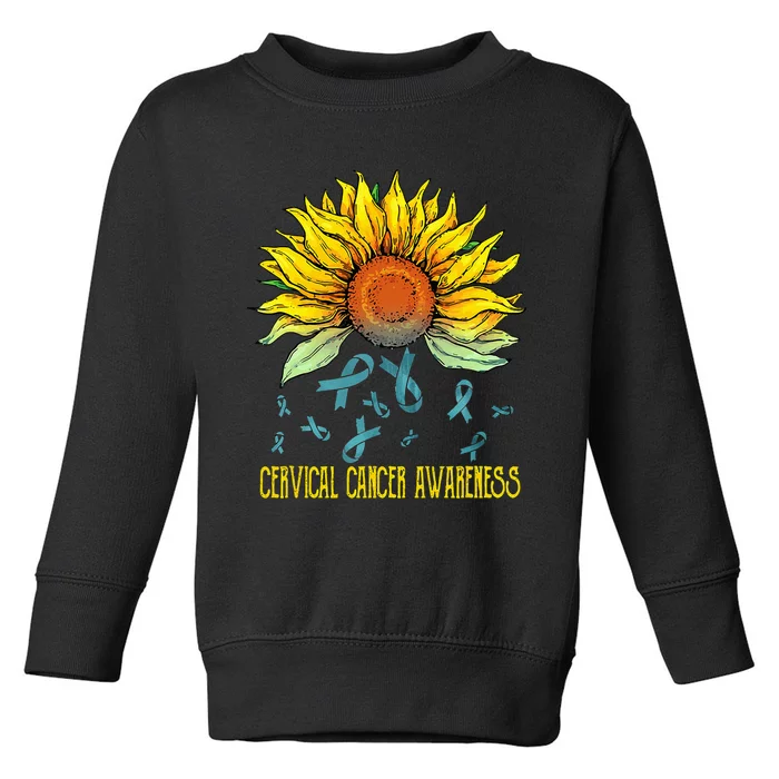 Cervical Cancer Awareness Sunflower Toddler Sweatshirt