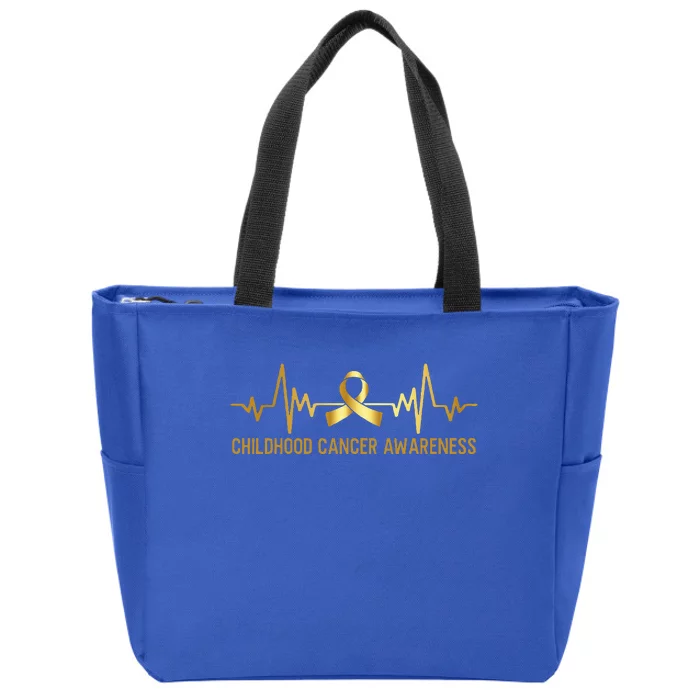 Childhood Cancer Awareness Warrior For Man Woman Zip Tote Bag