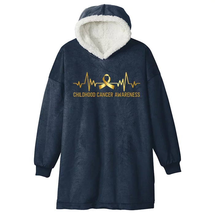 Childhood Cancer Awareness Warrior For Man Woman Hooded Wearable Blanket