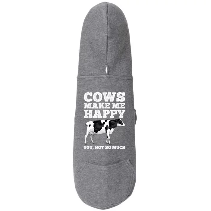 Cool Cow Art For Women Cow Farmer Dairy Cows Farm Animal Doggie 3-End Fleece Hoodie