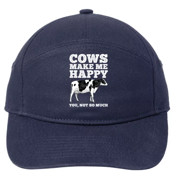 Cool Cow Art For Women Cow Farmer Dairy Cows Farm Animal 7-Panel Snapback Hat