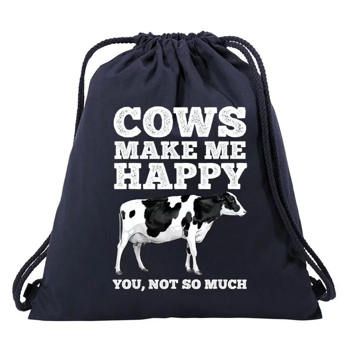 Cool Cow Art For Women Cow Farmer Dairy Cows Farm Animal Drawstring Bag