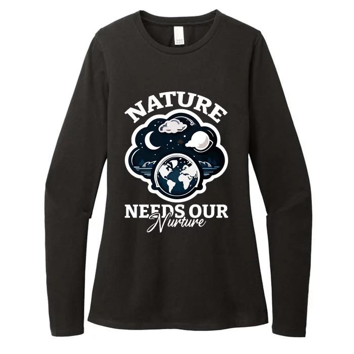 Climate Change Awareness Print Womens CVC Long Sleeve Shirt