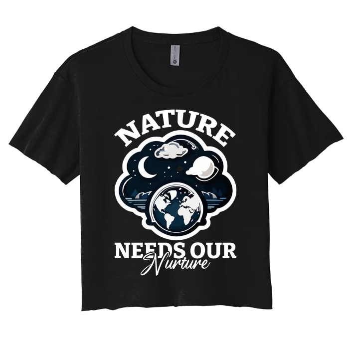 Climate Change Awareness Print Women's Crop Top Tee