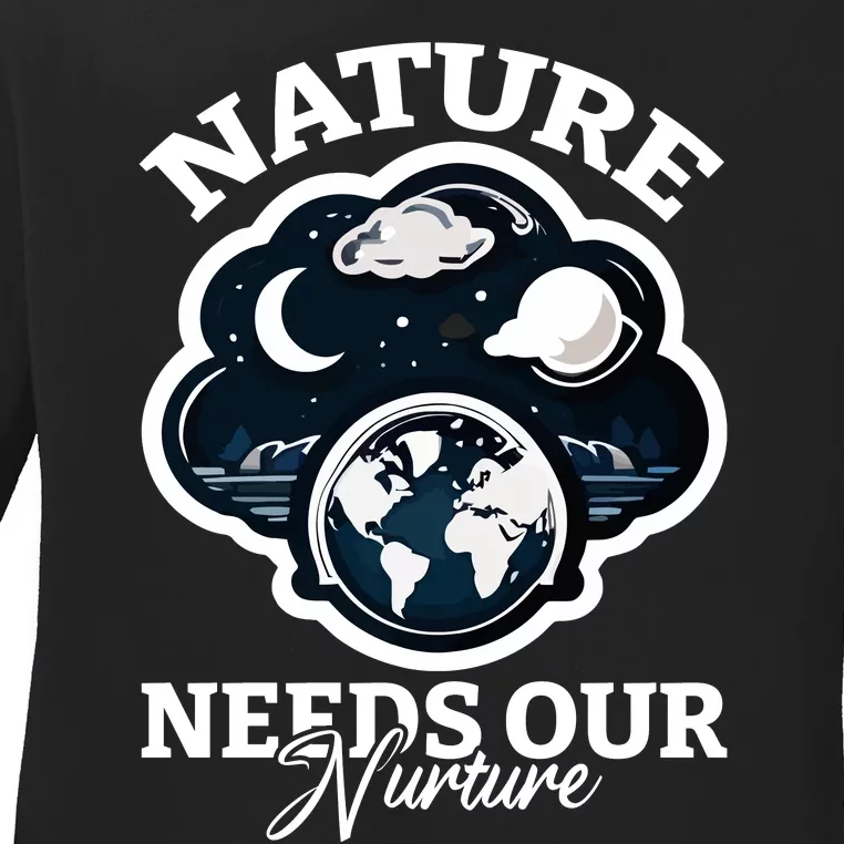 Climate Change Awareness Print Ladies Long Sleeve Shirt