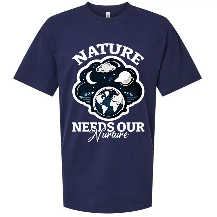 Climate Change Awareness Print Sueded Cloud Jersey T-Shirt