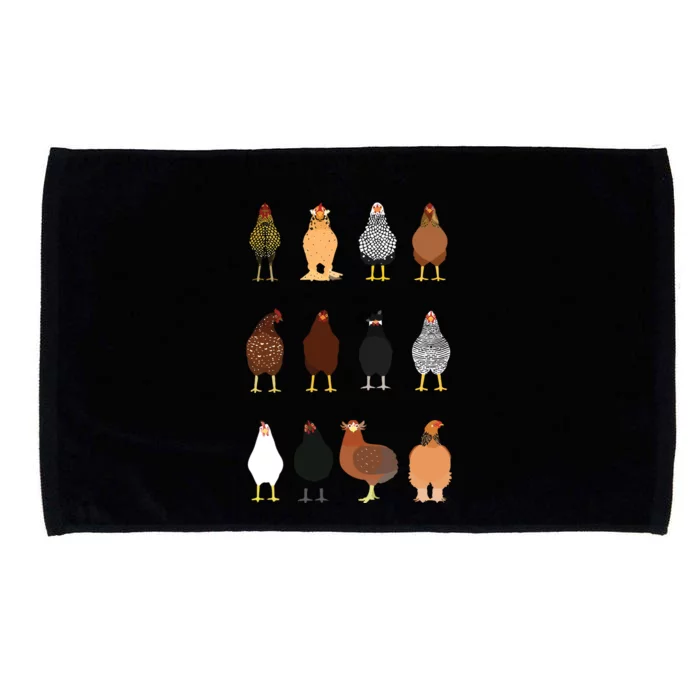 Cute Chicken Breeds Funny Chicken Microfiber Hand Towel