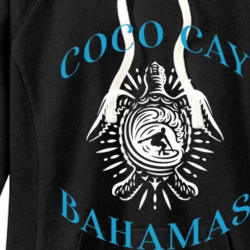 Coco Cay Bahamas Sea Turtle Surfing Vacation Souvenir Women's Fleece Hoodie