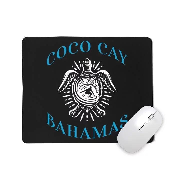 Coco Cay Bahamas Sea Turtle Surfing Vacation Souvenir Mousepad