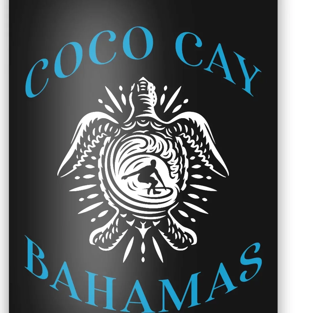 Coco Cay Bahamas Sea Turtle Surfing Vacation Souvenir Poster