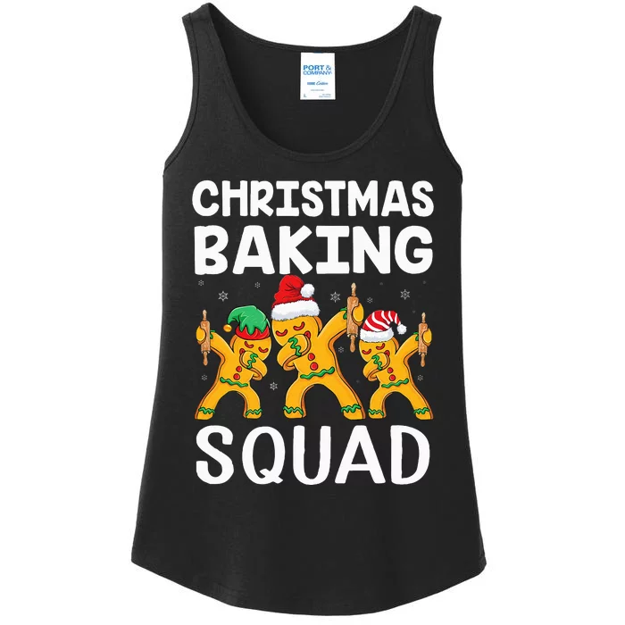 Christmas Cookie Baking Team Squad Dabbing Gingerbread Man Ladies Essential Tank