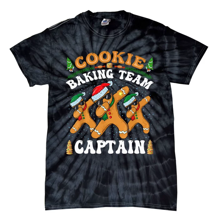 Christmas Cookie Baking Team Captain Gingerbread Apron Tie-Dye T-Shirt