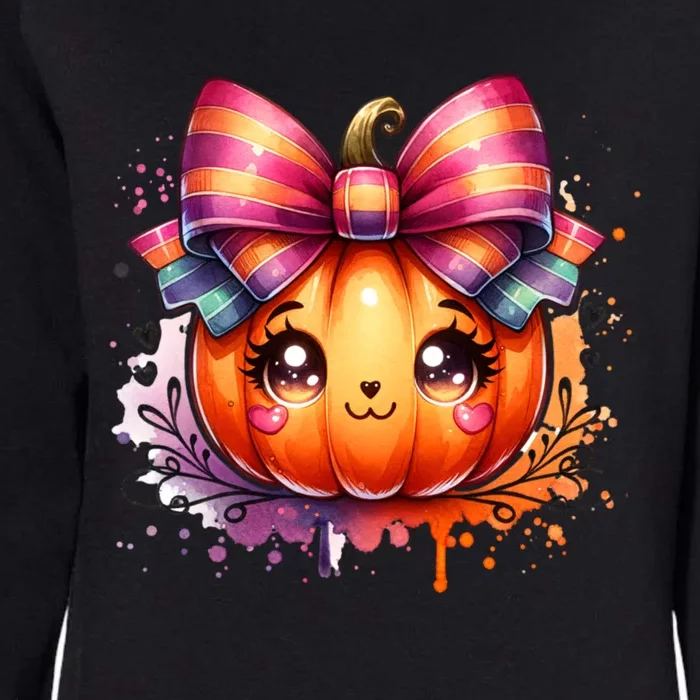 Cute Coquette Bows Pumpkin Season Halloween Autumn Fall Womens California Wash Sweatshirt