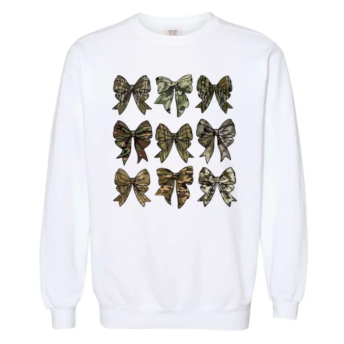 Camo Coquette Bow Duck Hunt Duck Hunting Garment-Dyed Sweatshirt