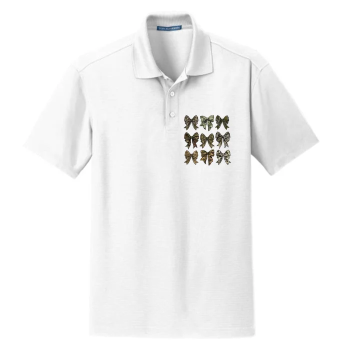 Camo Coquette Bow Duck Hunt Duck Hunting Dry Zone Grid Performance Polo