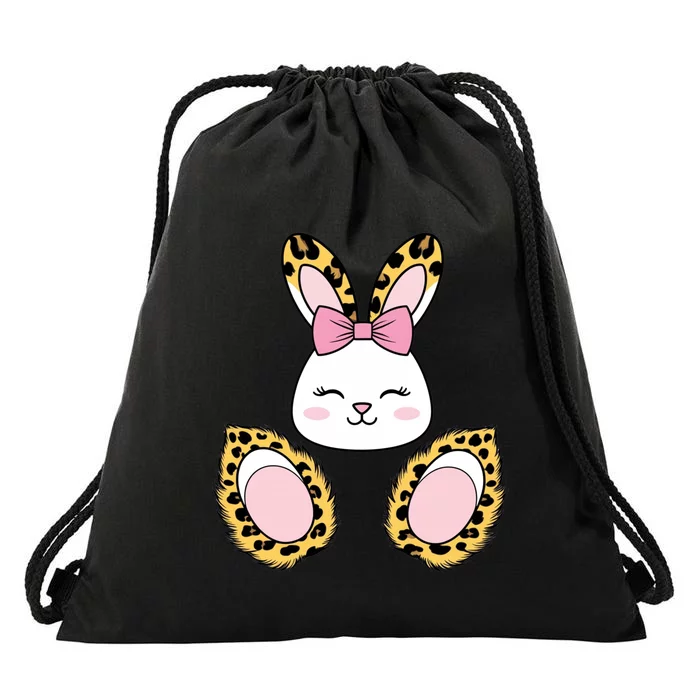 Cute Cheetah Bunny Adorable Easter Drawstring Bag