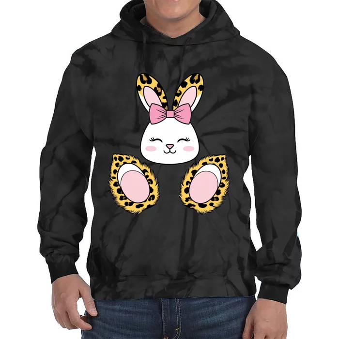 Cute Cheetah Bunny Adorable Easter Tie Dye Hoodie