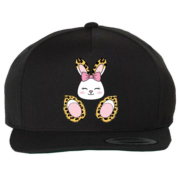 Cute Cheetah Bunny Adorable Easter Wool Snapback Cap