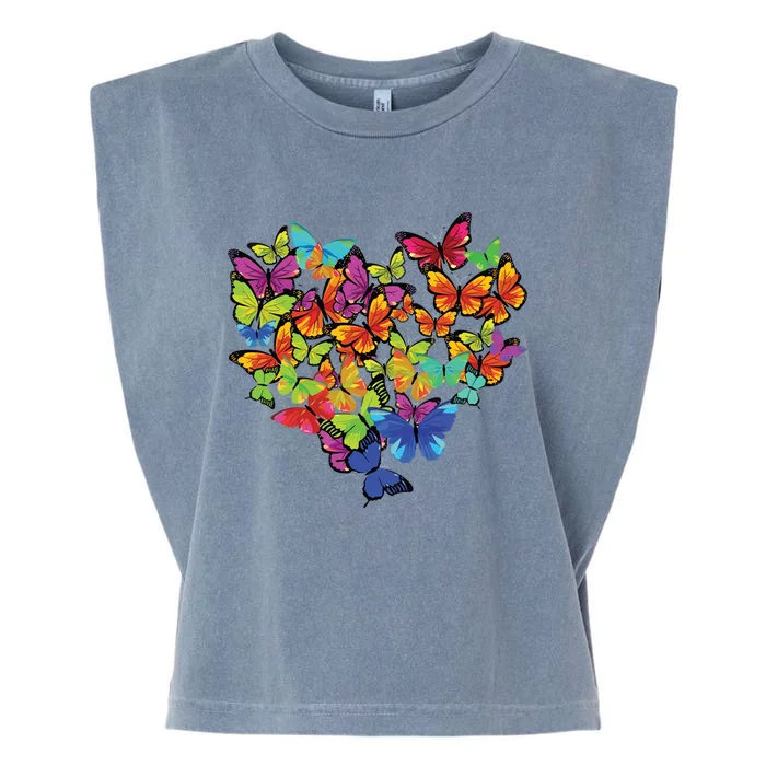 Colorful Cute Butterfly Heart Butterflies Garment-Dyed Women's Muscle Tee