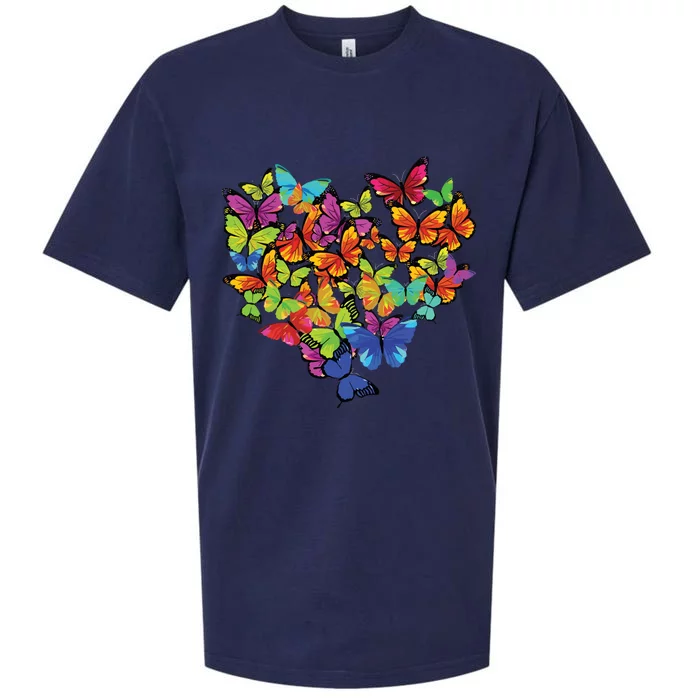 Colorful Cute Butterfly Heart Butterflies Sueded Cloud Jersey T-Shirt