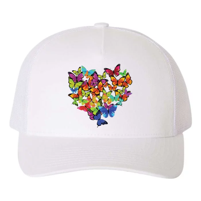 Colorful Cute Butterfly Heart Butterflies Yupoong Adult 5-Panel Trucker Hat