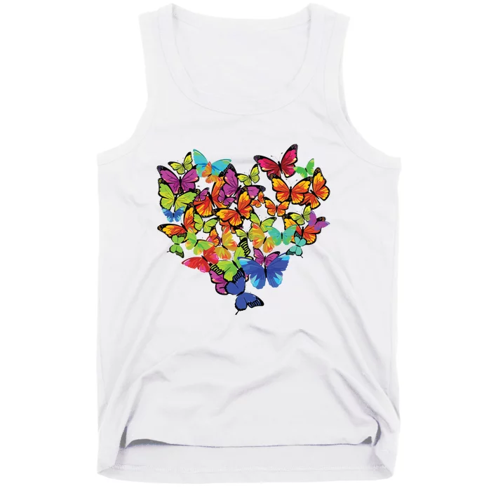 Colorful Cute Butterfly Heart Butterflies Tank Top