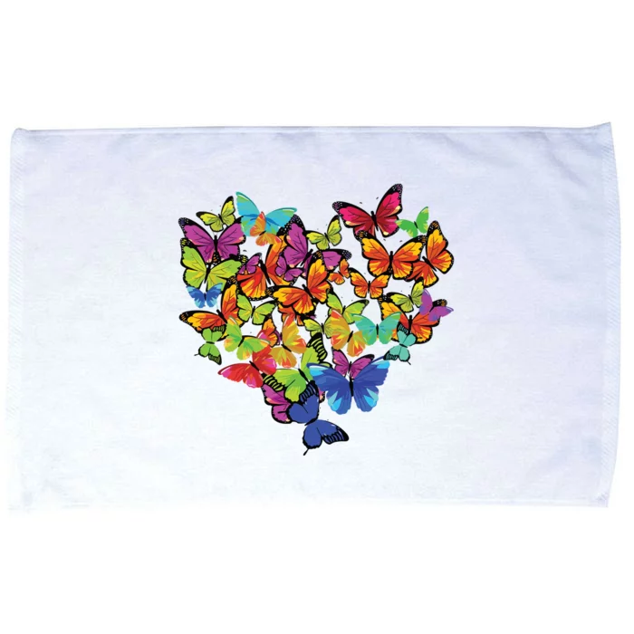 Colorful Cute Butterfly Heart Butterflies Microfiber Hand Towel