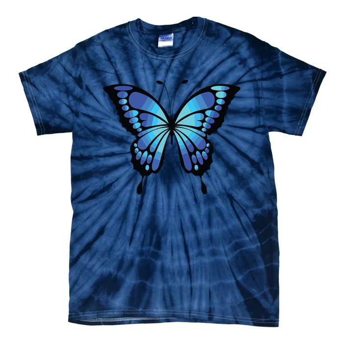 Cute Colorful Blue Butterfly Tie-Dye T-Shirt