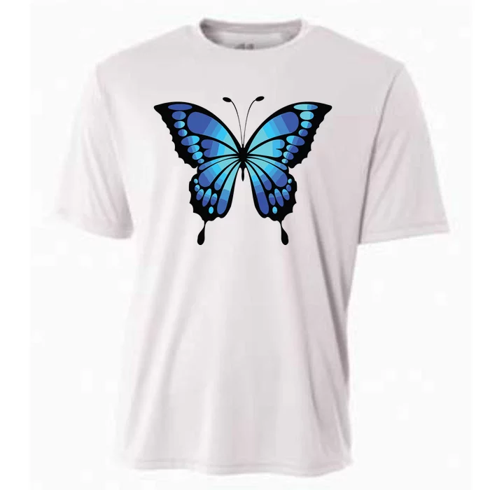 Cute Colorful Blue Butterfly Cooling Performance Crew T-Shirt