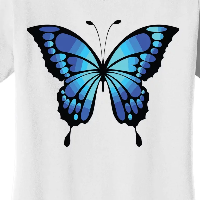 Cute Colorful Blue Butterfly Women's T-Shirt