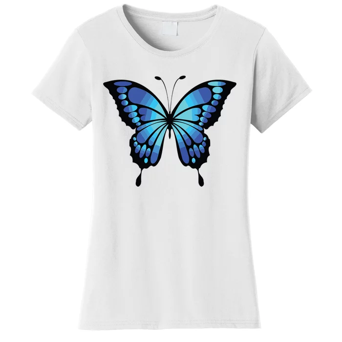 Cute Colorful Blue Butterfly Women's T-Shirt