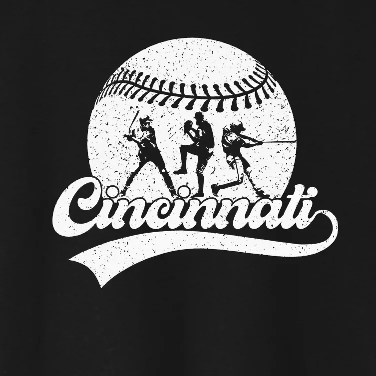 Cincinnati City Baseball Lover Baseball Fans Women's Crop Top Tee