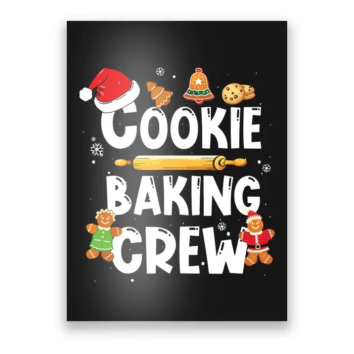 Christmas Cookie Baking Crew Pajama Gingerbread Christmas Santa Hat Xmas Poster