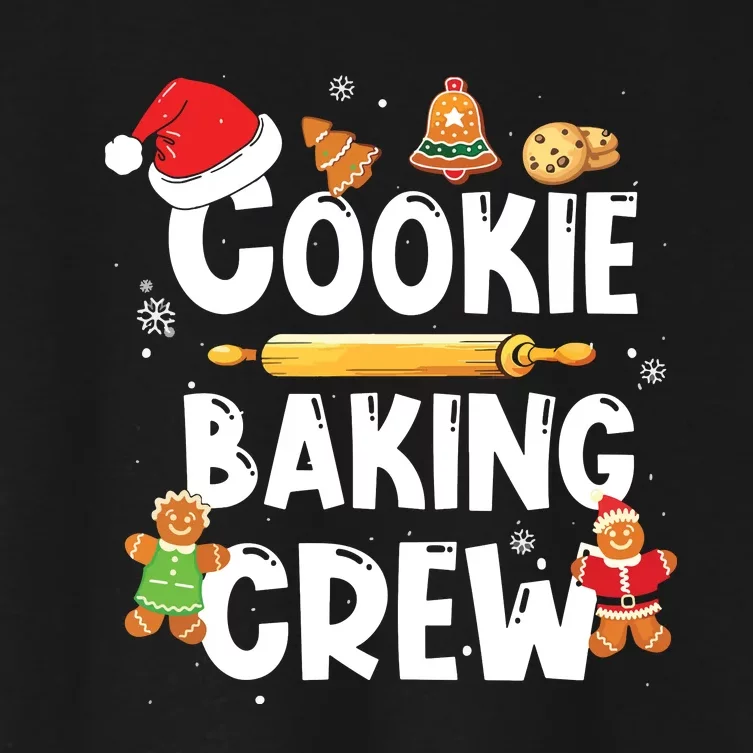 Christmas Cookie Baking Crew Pajama Gingerbread Christmas Santa Hat Xmas Women's Crop Top Tee