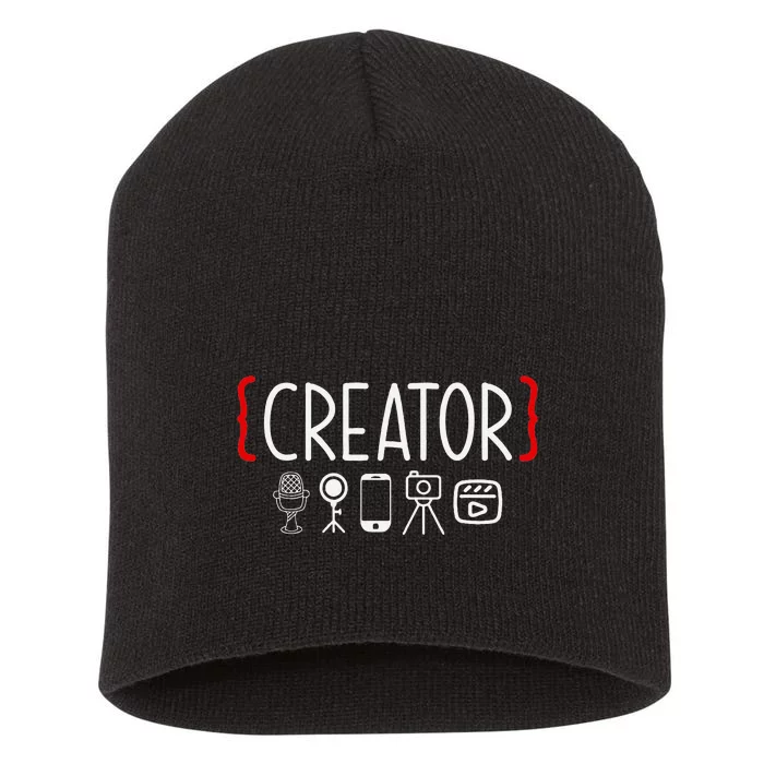 Content Creator Blogger Vlogger Influencer Creator Short Acrylic Beanie